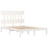 Cadre de lit sans matelas blanc 150x200 cm bois massif 