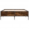 Cadre de lit sans matelas chêne fumé 135x190 cm 