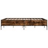 Cadre de lit sans matelas chêne fumé 135x190 cm 