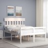 Lit pour personne âgée sans matelas blanc bois massif 
