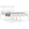 Lit pour personne âgée sans matelas blanc bois massif 