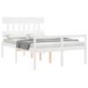 Lit pour personne âgée sans matelas blanc bois massif 
