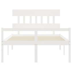 Lit pour personne âgée sans matelas blanc bois massif 