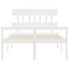 Lit pour personne âgée sans matelas blanc bois massif 