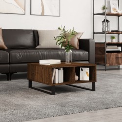 Table basse chêne marron 60x60x30 cm bois d'ingénierie 