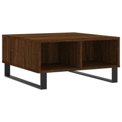 Table basse chêne marron 60x60x30 cm bois d'ingénierie 