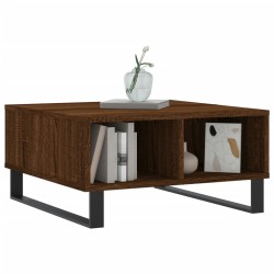 Table basse chêne marron 60x60x30 cm bois d'ingénierie 