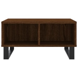 Table basse chêne marron 60x60x30 cm bois d'ingénierie 