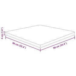 Dessus de table carré Marron foncé 90x90x4cm Bois chêne traité 