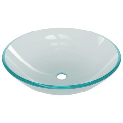 Lavabo de bain avec robinet et drain à poussoir Verre trempé 