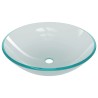 Lavabo de bain avec robinet et drain à poussoir Verre trempé 