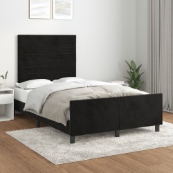 Cadre de lit sans matelas noir 120x190 cm velours 
