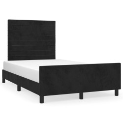 Cadre de lit sans matelas noir 120x190 cm velours 