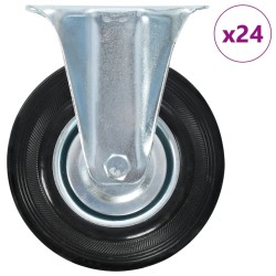 24 pcs Roulettes fixes 125 mm 