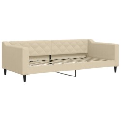 Lit de repos sans matelas crème 90x200 cm tissu 