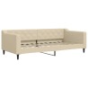 Lit de repos sans matelas crème 90x200 cm tissu 