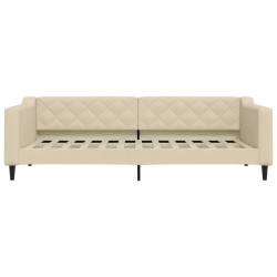 Lit de repos sans matelas crème 90x200 cm tissu 