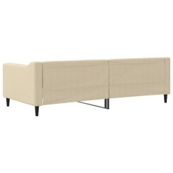 Lit de repos sans matelas crème 90x200 cm tissu 