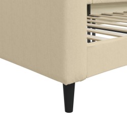 Lit de repos sans matelas crème 90x200 cm tissu 