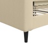 Lit de repos sans matelas crème 90x200 cm tissu 