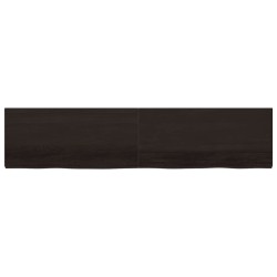 Dessus de table marron foncé bois chêne massif traité 