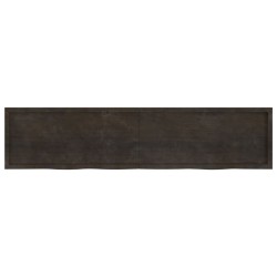 Dessus de table marron foncé bois chêne massif traité 