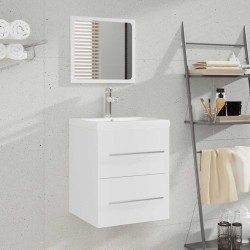 Armoire de salle de bain avec miroir Blanc 41x38,5x48 cm  