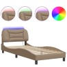 Cadre de lit avec LED sans matelas cappuccino 80x200 cm 