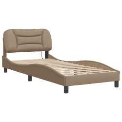 Cadre de lit avec LED sans matelas cappuccino 80x200 cm 