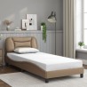 Cadre de lit avec LED sans matelas cappuccino 80x200 cm 