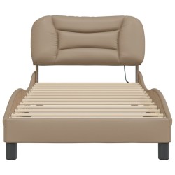 Cadre de lit avec LED sans matelas cappuccino 80x200 cm 