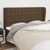 Tête de lit avec oreilles Marron foncé 183x23x118/128 cm Tissu 