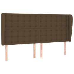 Tête de lit avec oreilles Marron foncé 183x23x118/128 cm Tissu 