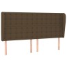 Tête de lit avec oreilles Marron foncé 183x23x118/128 cm Tissu 