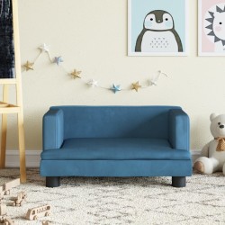 Canapé pour enfants bleu 60x40x30 cm velours 