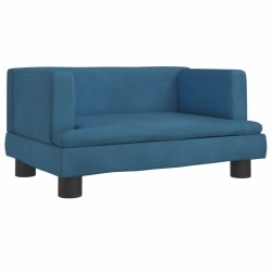 Canapé pour enfants bleu 60x40x30 cm velours 