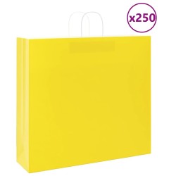 Sacs en papier 250 pcs avec poignées jaune 54x15x49 cm 