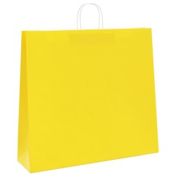 Sacs en papier 250 pcs avec poignées jaune 54x15x49 cm 