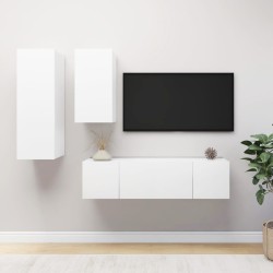 Ensemble de meubles TV 4 pcs Blanc Bois d'ingénierie 