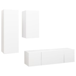 Ensemble de meubles TV 4 pcs Blanc Bois d'ingénierie 