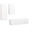 Ensemble de meubles TV 4 pcs Blanc Bois d'ingénierie 