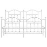 Cadre de lit métal sans matelas et pied de lit blanc 135x190 cm 