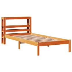 Cadre de lit avec tête de lit sans matelas cire marron 75x190cm 