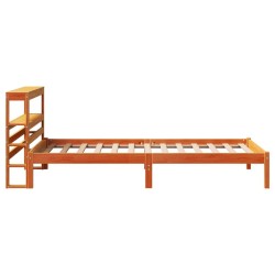 Cadre de lit avec tête de lit sans matelas cire marron 75x190cm 
