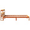 Cadre de lit avec tête de lit sans matelas cire marron 75x190cm 