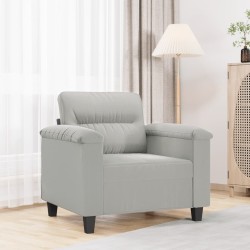 Fauteuil gris clair 60 cm tissu microfibre 