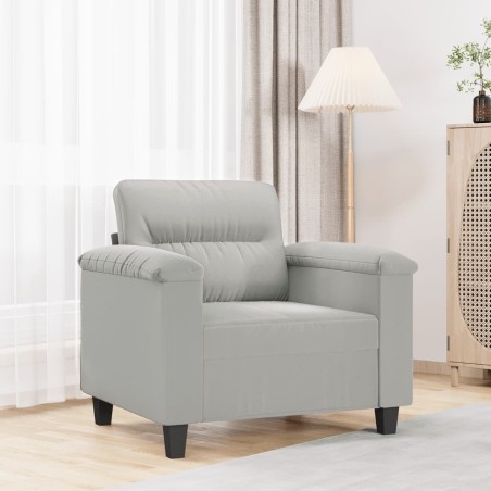 Fauteuil gris clair 60 cm tissu microfibre 