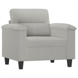 Fauteuil gris clair 60 cm tissu microfibre 