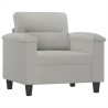 Fauteuil gris clair 60 cm tissu microfibre 