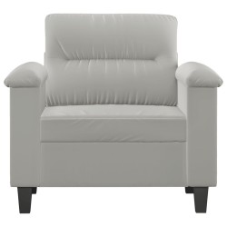 Fauteuil gris clair 60 cm tissu microfibre 